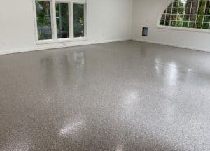 Epoxy and polyaspartic concrete floor coating in Rochester NY