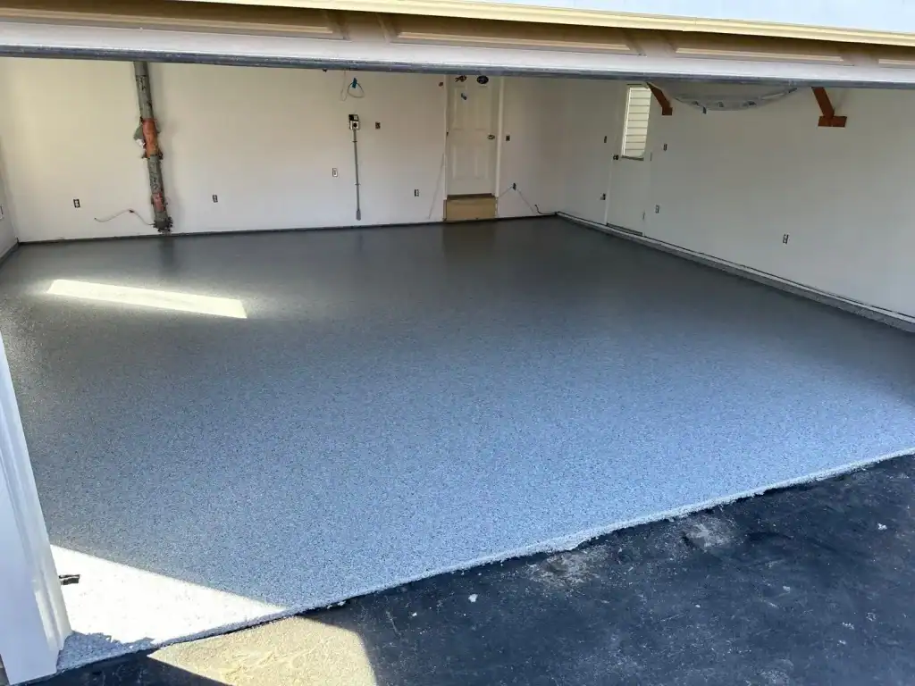 garage-floor-coating-fairport-ny-blue-flake-after-side-view